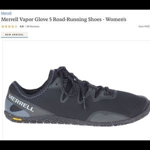 Women’s Merrell Vapor Glove Black 9 Running Shoe